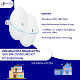 Pre-Configured Ubiquiti NanoBeam NBE-M5-16 Wireless Bridge (Plug & Play)